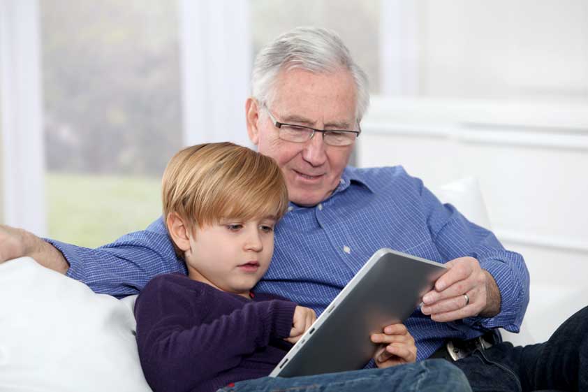 Grandfather and child